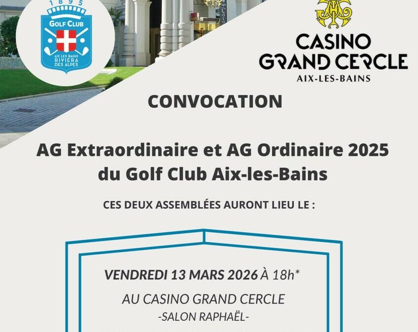 Convocation AG Extraordinaire et AG Ordinaire